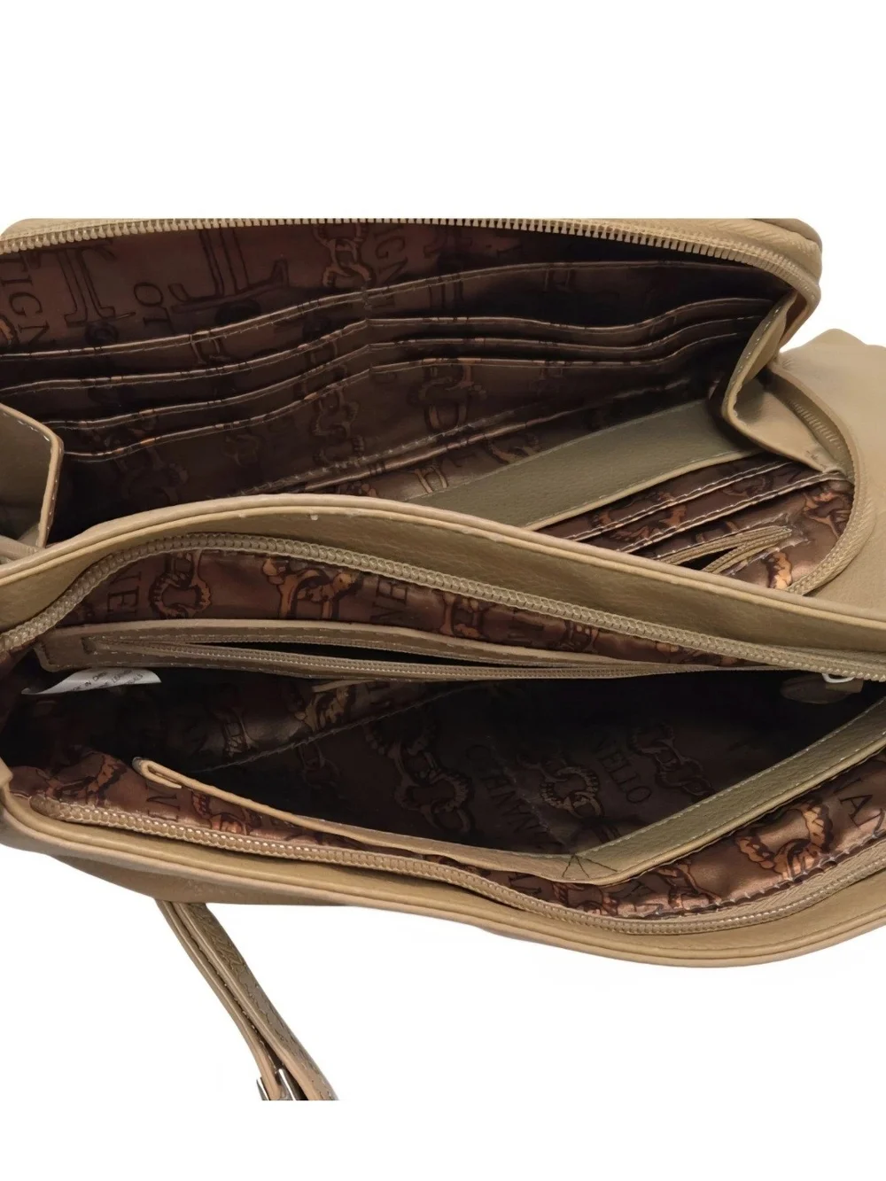 Tignanello Tan Leather Elevated Crossbody / Shoulder Bag Minimalist Organizer